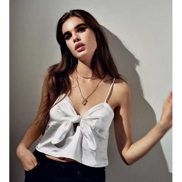 URVAN OUTFITTERS Motel Roce satin self tie cami to - Picture 1 of 4